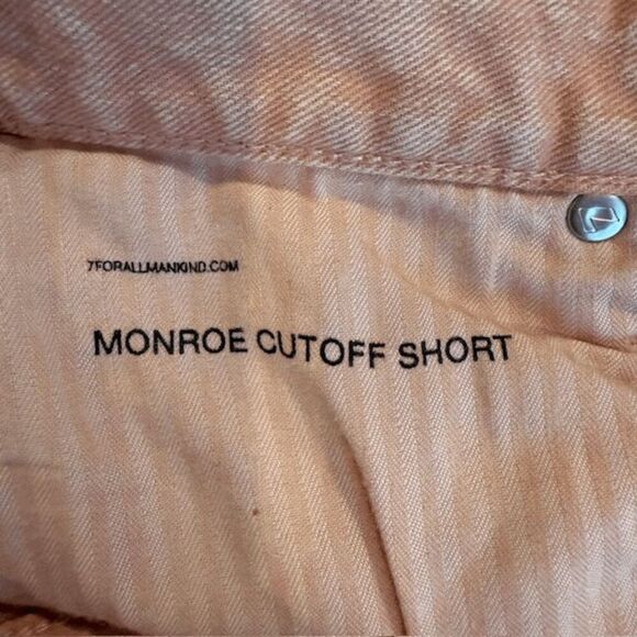 7 For All Mankind Monroe Cutoff Shorts Mineral Pink (Salmon / Peach) Size 26 - Picture 9 of 16